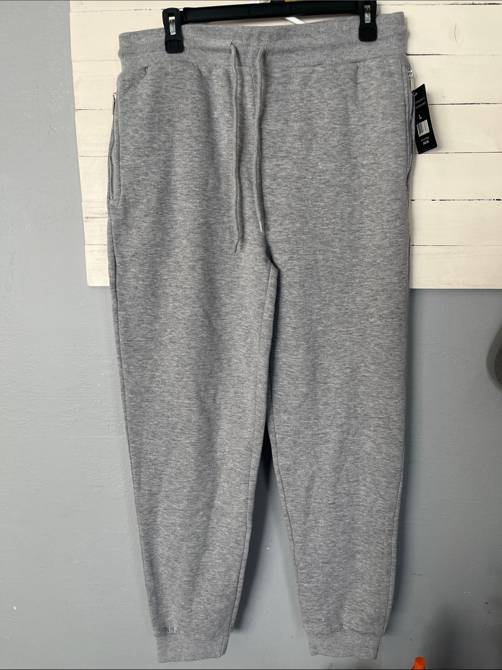 Men's Blue Ice Grey Casual Jogger Sweatpants - Drawstring Waist